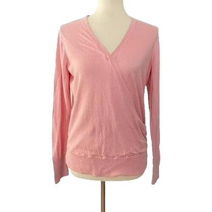 Halogen Faux Wrap Long Sleeve Pullover Sweater Size XL / Extra Large Pink NWT