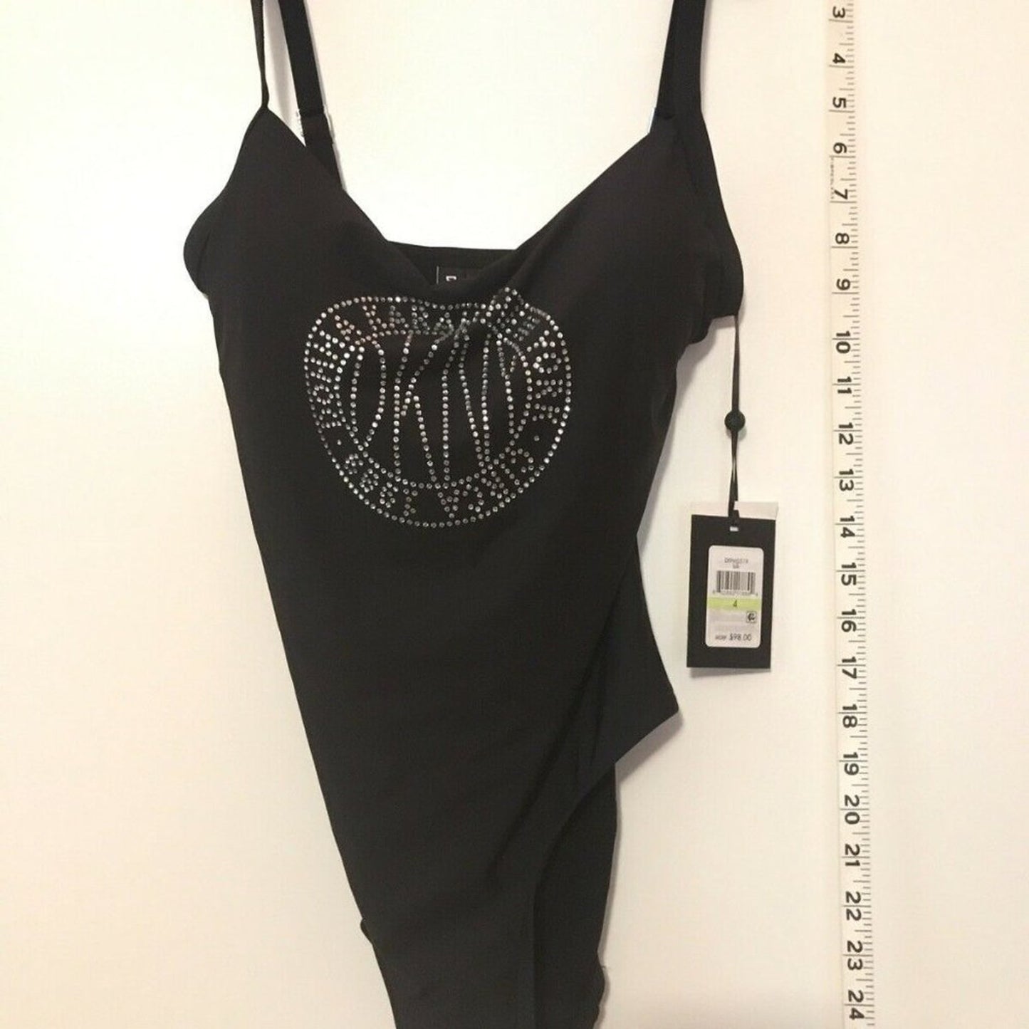 DKNY Rhinestone Logo Adjustable Straps One Size 4