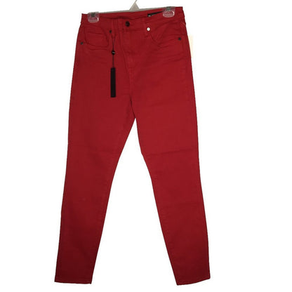 BlankNYC Super Skinny Jeans Ankle Length Stretch Mid Rise Denim Red Size 30