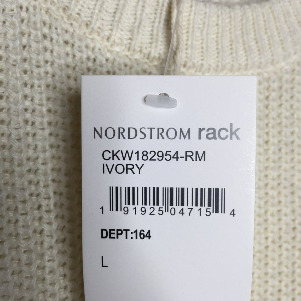 Melloday Knit Pullover Sweater Long Sleeve Crew Neck Two Pocket Ivory NEW Large