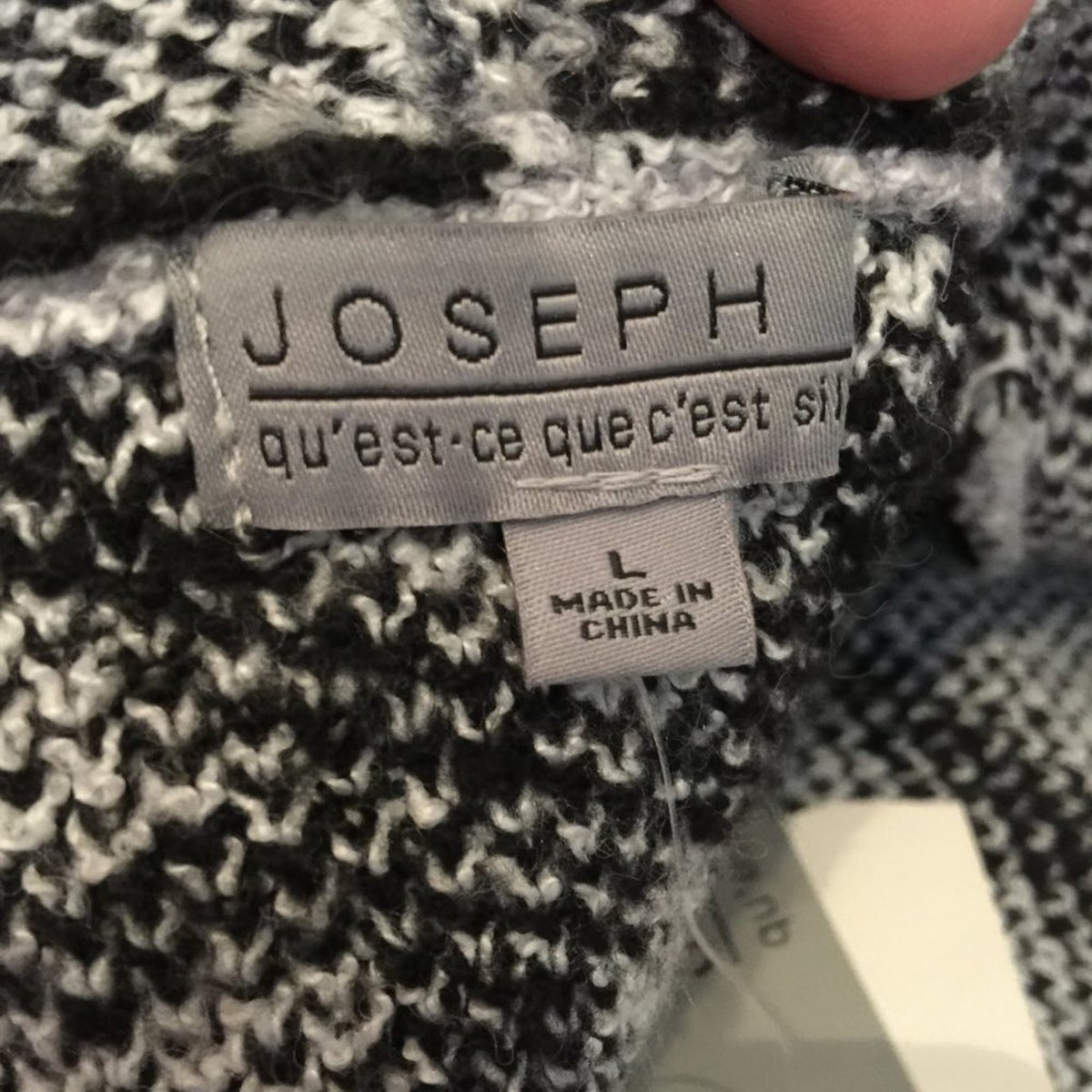 Joseph Open Front Cardigan Sweater Long Sleeve geometric design large NEW