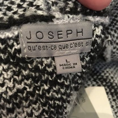 Joseph Open Front Cardigan Sweater Long Sleeve geometric design large NEW