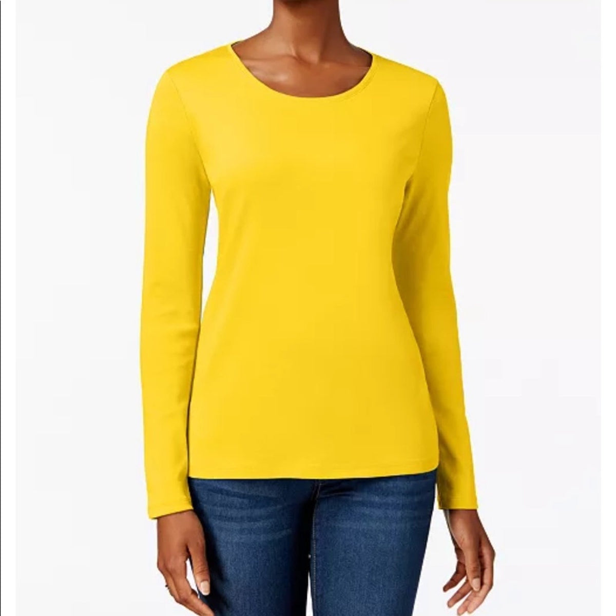 Charter Club Prima Cotton Long Sleeve Top Large