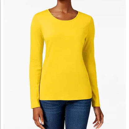 Charter Club Prima Cotton Long Sleeve Top Large
