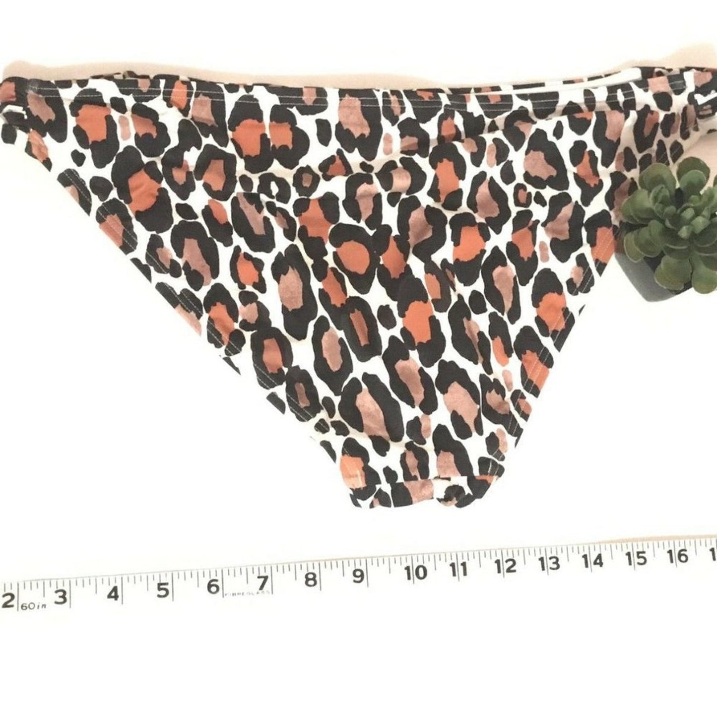 Bar iii Hipster Run Wild Print Side Shirred Bikini Size XL