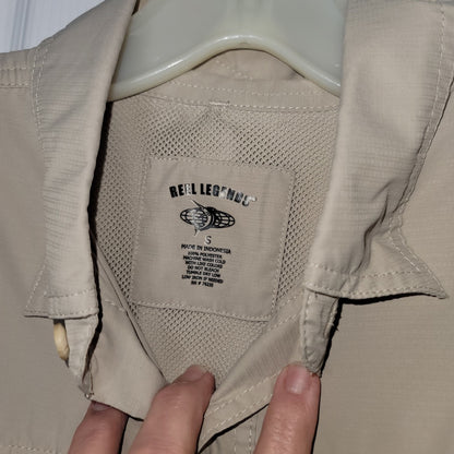 Reel Legend Small Long Sleeve outdoor wear Tan Button Up Vented Fishing