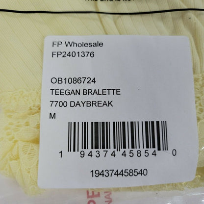 Free People Lace Teegan Bralette Daybreak Yellow Bra Size Medium - $38 - NWT