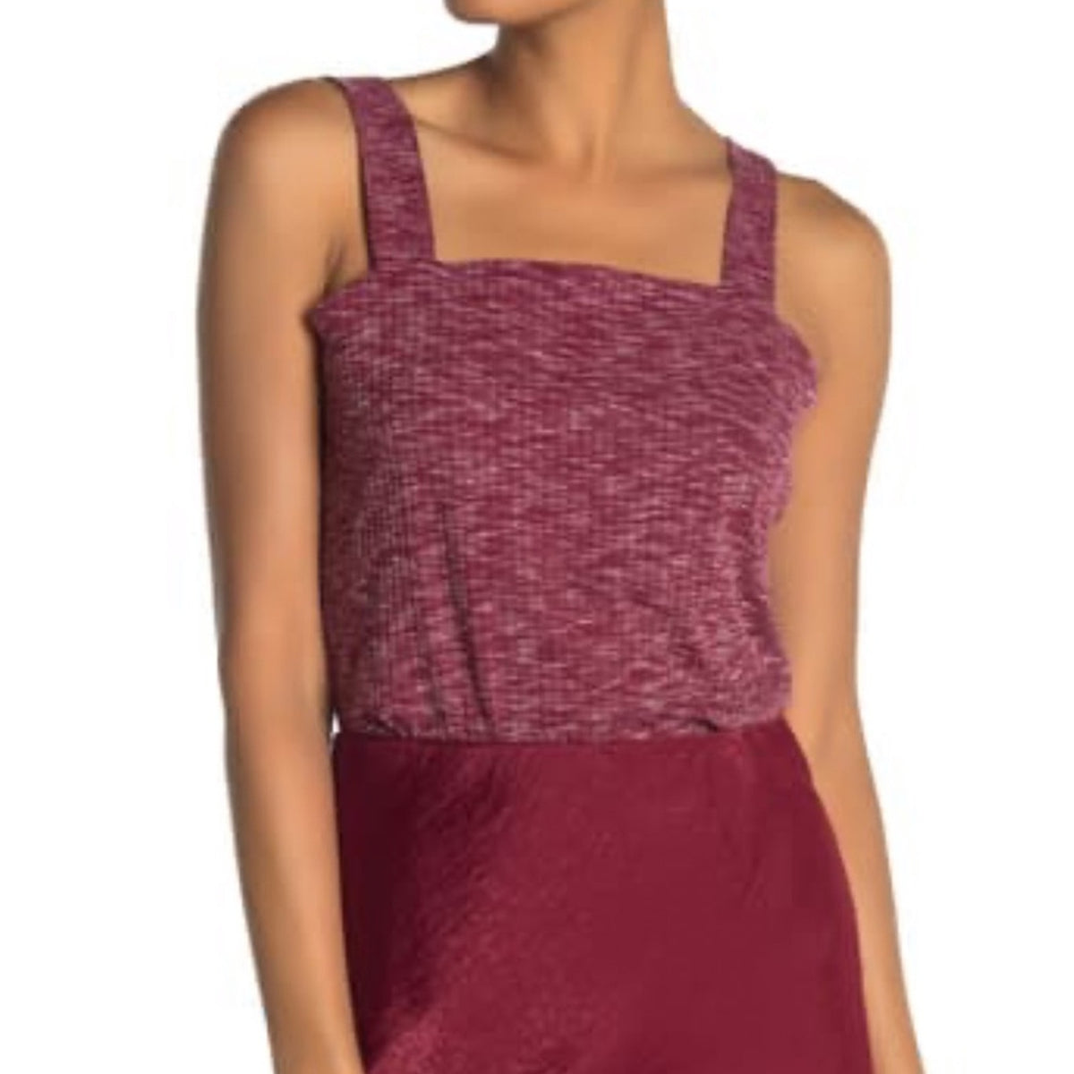 Bobeau NEW Beet Ribbed Marl Tank Top Size Large