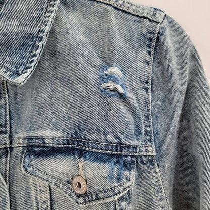 Style & Co NWT Duchess Distressed Denim Jean Jacket Size Large