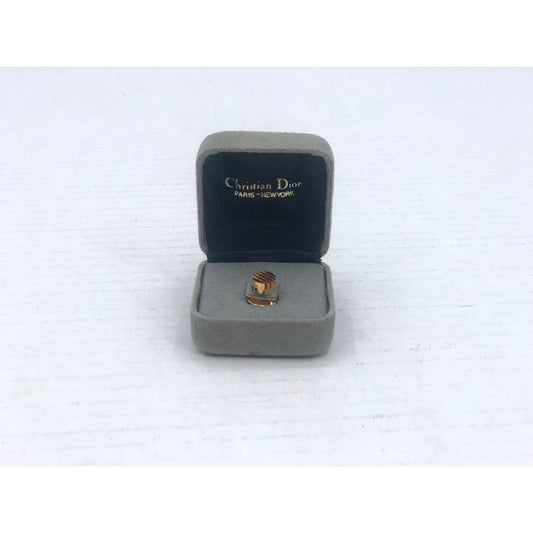 Vintage MCM style Gold Tie tack Abstract Modernist Design Crosshatch Openwork