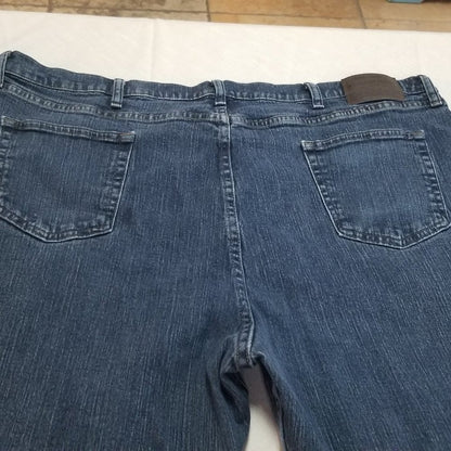 Wrangler Authentic Jeans Denim Relaxed Fit Cotton 46" Waist 32" Inseam Dark Wash