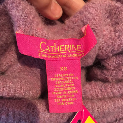 Catherine Malandrino Cozy Knit Turtleneck Sweater Size XS Extra Small Purple