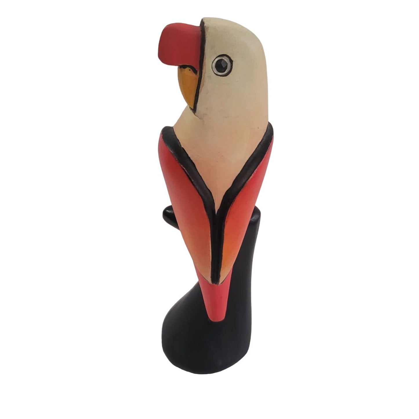 Handmade bird Mexico wood signed Gabriel 1993 vintage 8"