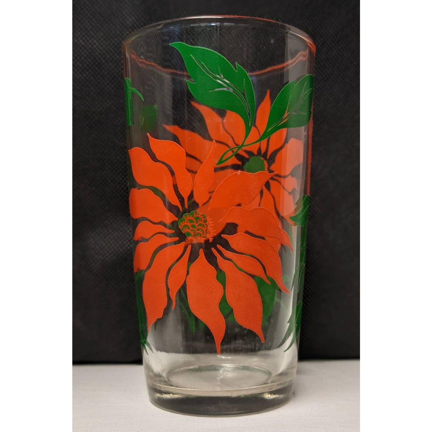 Hazel Atlas LOT OF 4 Vintage Swanky Swigs Poinsettia Glass 5" Replacement Piece