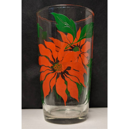 Hazel Atlas LOT OF 4 Vintage Swanky Swigs Poinsettia Glass 5" Replacement Piece
