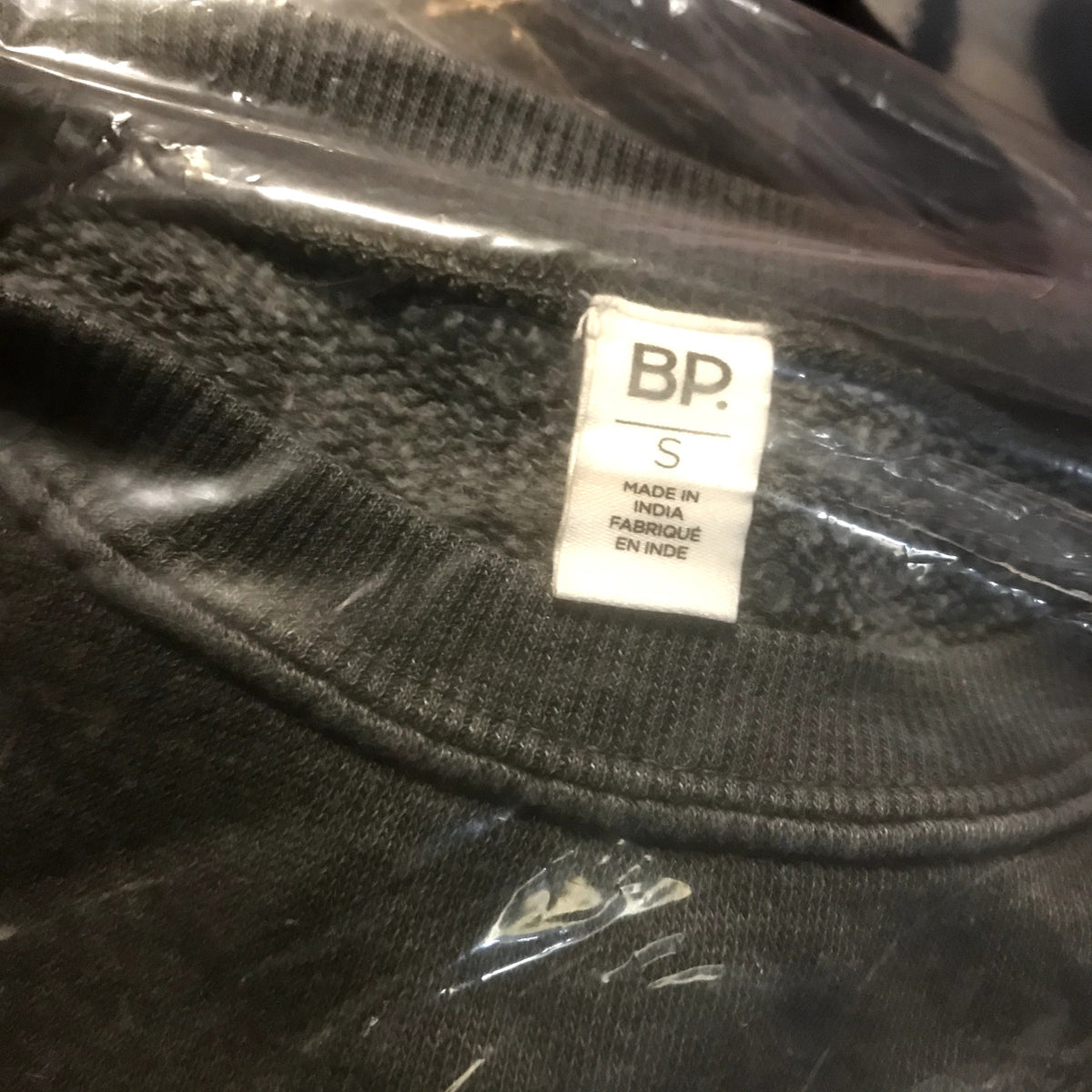 BP. NWT Ruffle Crop Babydoll Top Sweatshirt In Black Washed Small