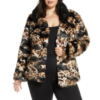 NWT Sam Edelman Faux Fur Coat Front Snap Closure