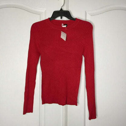 Love by Design Pullover Sweater Stretch Crew Neck XL Red long sleeve stretch NEW