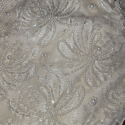 Lawrence Kazar N.Y. beaded Gown Mother in Law Wedding Dress Large Vintage Cream