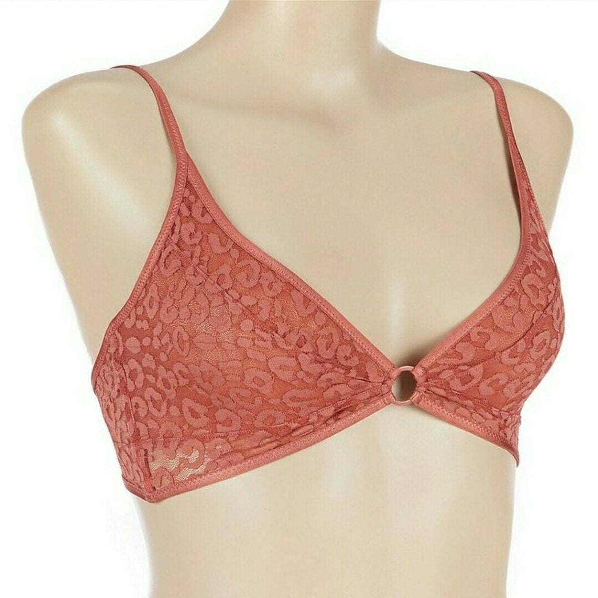 FREE PEOPLE Toni Bralette Bra Lace Leopard Print Medium NWT $38 Allure