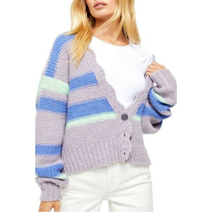 Free People Fine Time Knit Cardigan Sweater Long Drop Shoulder Sleeves X-Small