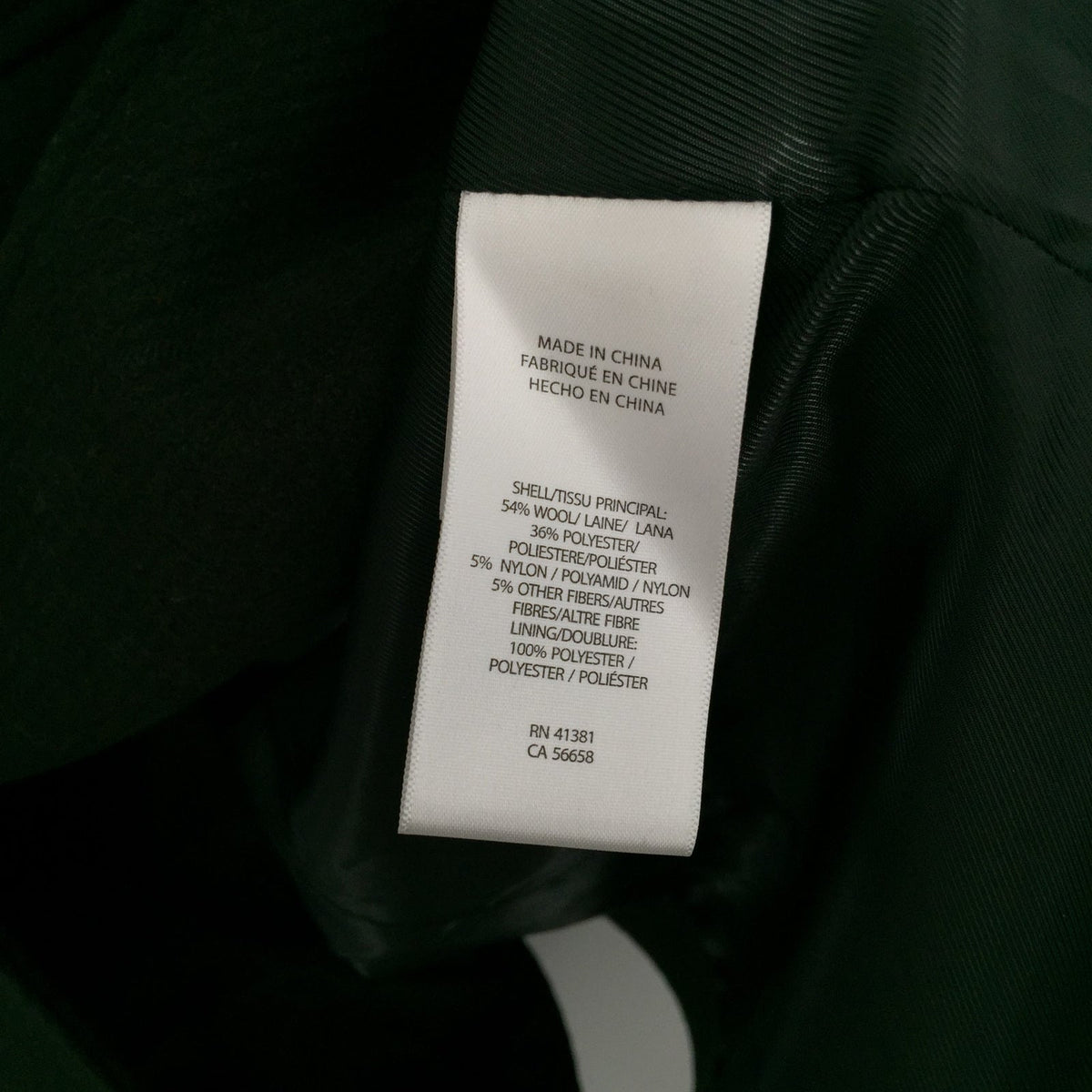 Lauren Ralph Lauren Stand Collar Wool Blend Military Coat Jacket Moss Green 10