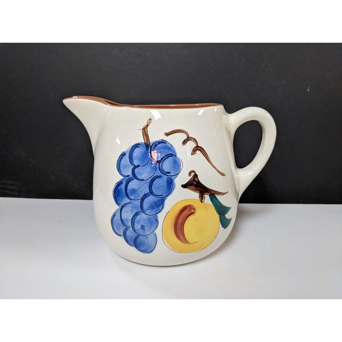 Stangl Pottery Blueberry Grapes Fruit IV Ceramic Jug