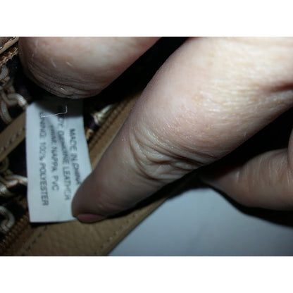 Vintage Tignanello purse Light Brown Lined Cross Body Bag Chain Pattern Interior