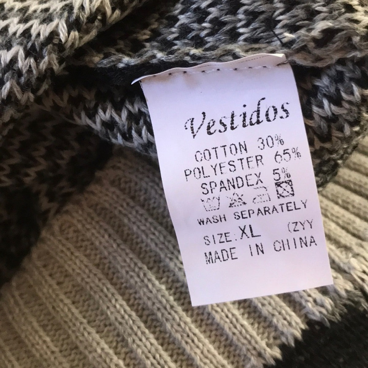 Grey Leopard Print Crewneck Sweater Extra Size Large