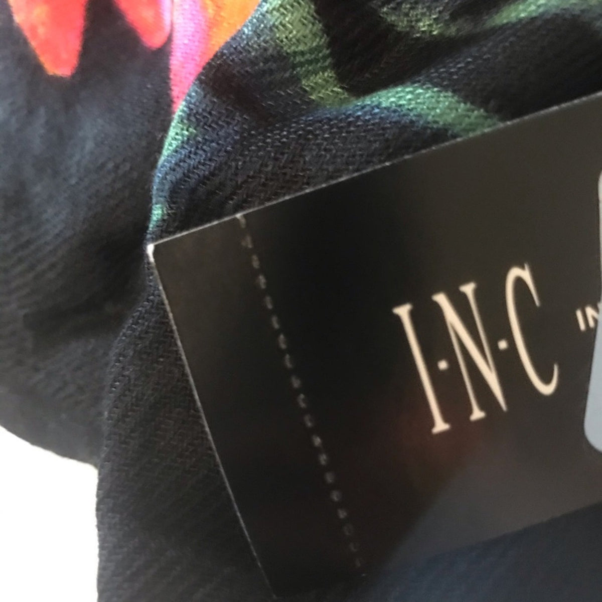INC Brushed Flowers Pashmina One Size Scarf Black NEW wrap floral