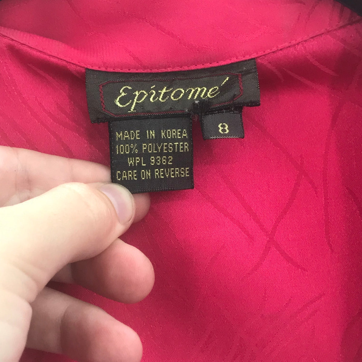 Epitome Vintage Women's Tie Waist Belt Pleated Maxi Dress Long Sleeves Red Size 8