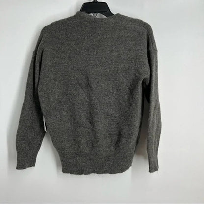 NWT Astr The Label Pleated Plunge Wrap Front Sweater Sz Medium in Charcoal