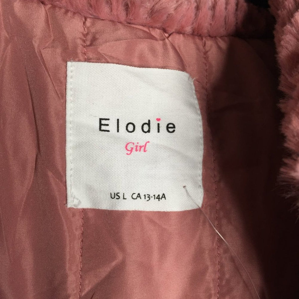 Elodie Faux Fur Jacket Long Sleeves Front Snap Size Large