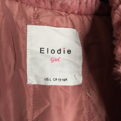 Elodie Faux Fur Jacket Long Sleeves Front Snap Size Large