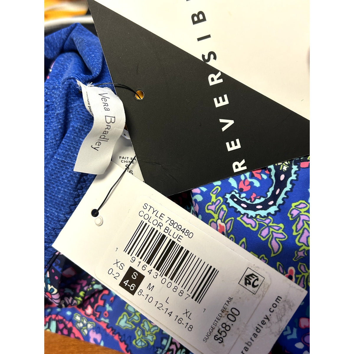 Vera Bradley NWT Reversible Hipster Bikini Bottom Size Small