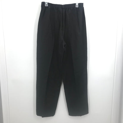 Vintage Linen Women's High Waist Elastic casual career tapered Pant Black 14