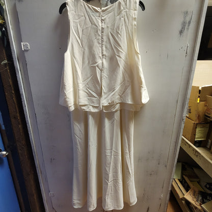 Reiss Viola Cream Layered size 16 dress midi NEW plus formal summer sleeveless