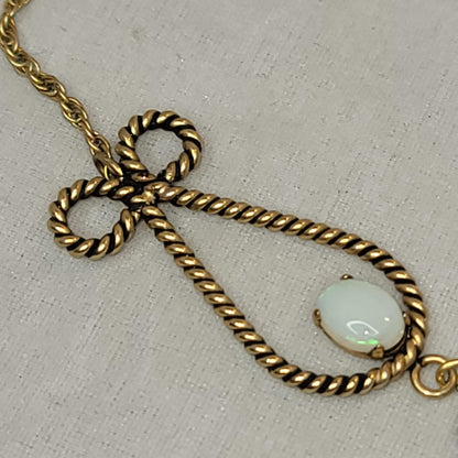 Vintage 1940s1950s Necklace 12Kt GF Gold Filled Opal Pendant