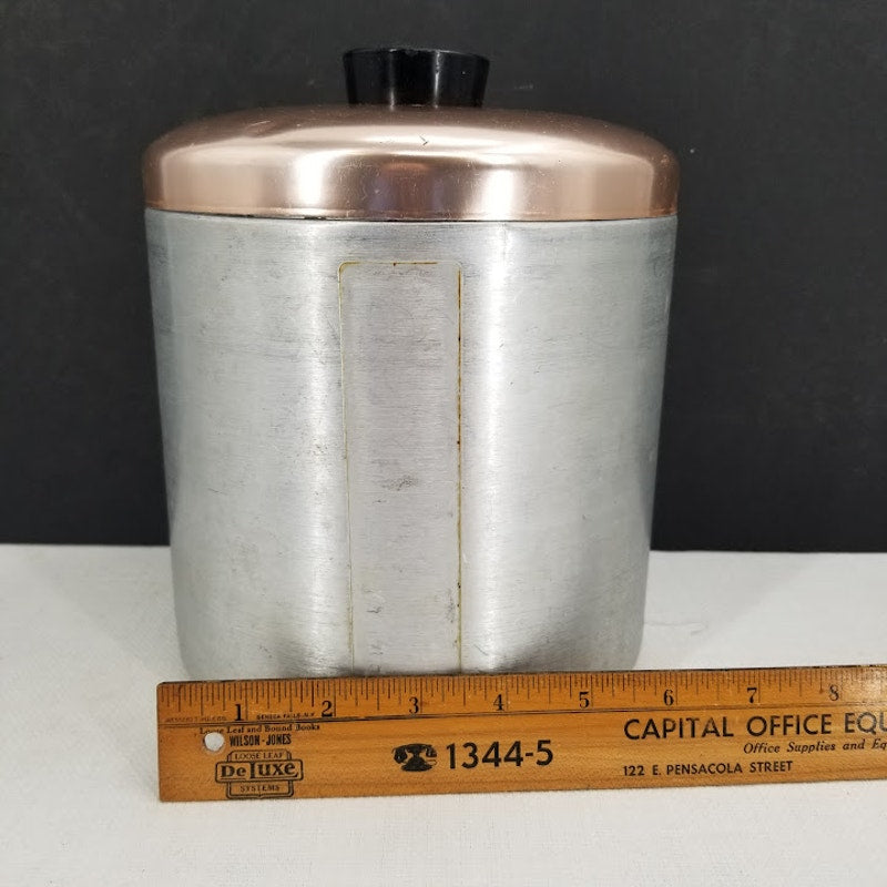 Vintage Maid of Honor silver metal copper top Canister Set Flour Sugar Coffee