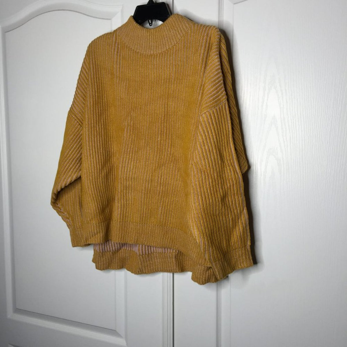 Top Shop Pullover Sweater Long Sleeves Mock Neck Mustard 8-10 drop shoulder NEW