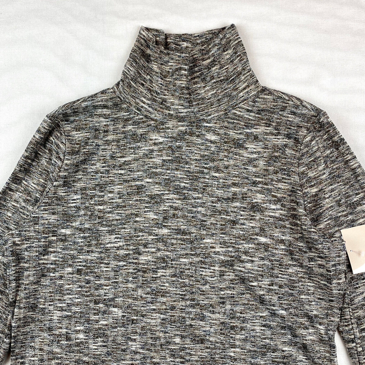 14th and Union gray Mélange Marled Rib Turtleneck long sleeve sweater medium NEW