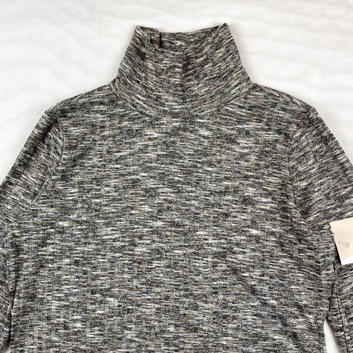 14th and Union gray Mélange Marled Rib Turtleneck long sleeve sweater medium NEW