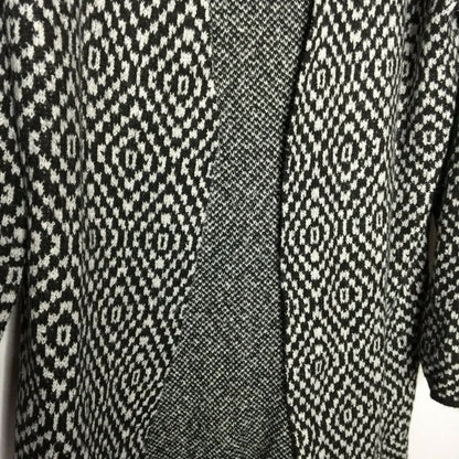 Joseph Open Front Cardigan Sweater X-Small Geometric Pattern NEW XS blk white