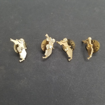 Vintage Golf Club Golfer Florida Lapel Pins LOT OF FOUR Golden tie tack