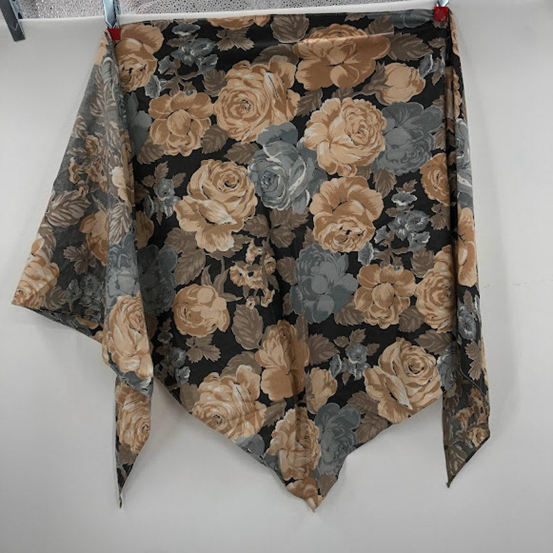 Vintage Floral 2 Piece Skirt Matching Scarf TOP Shawl Scarf Top Medium