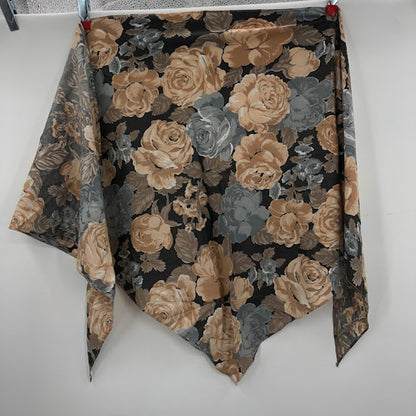 Vintage Floral 2 Piece Skirt Matching Scarf TOP Shawl Scarf Top Medium