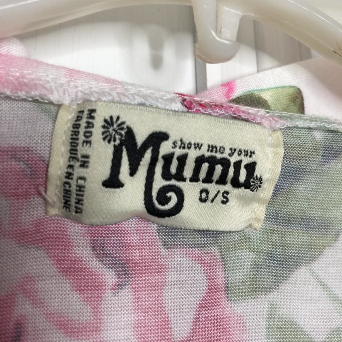 Show Me Your Mumu Duster ROBE Short Sleeve Floral White Green Pink One Size