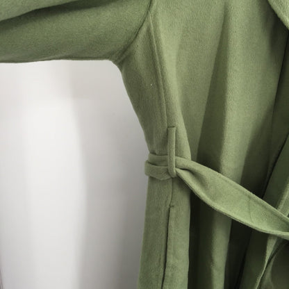 Belle & Bloom Stay Wild Oversized Wool Coat Belt Waist Solid Green Size Large