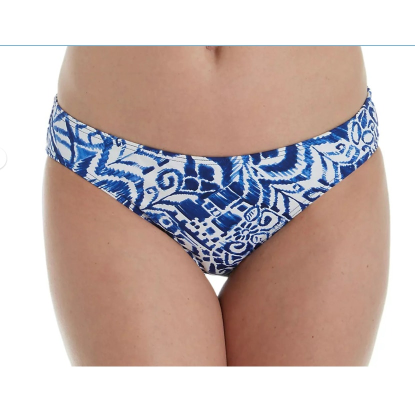 Lauren Ralph Lauren BLUE Bias Tribal Ikat Print Bikini Swim Bottom, US 12