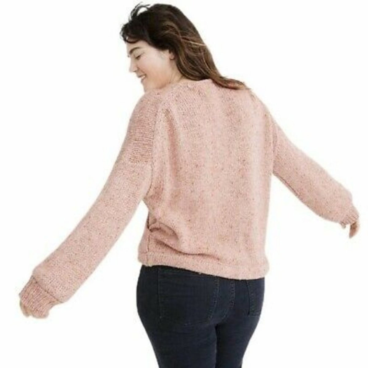 Madewell Wrap-Front Pullover Sweater V-Neck Dolman Sleeve XX-Large Pink NEW